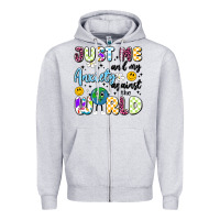 Heather Grey just me and my anxiety against the world Zipper Hoodie - Artiststas