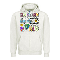 Oatmeal Heather just me and my anxiety against the world Zipper Hoodie - Artiststas