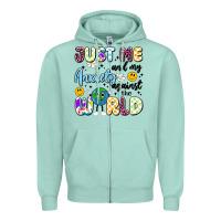 Seafoam just me and my anxiety against the world Zipper Hoodie - Artiststas