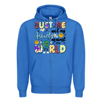 True Royal just me and my anxiety against the world Zipper Hoodie - Artiststas