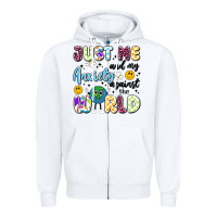 White just me and my anxiety against the world Zipper Hoodie - Artiststas