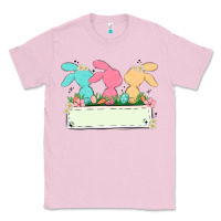 Bubblegum Pink easter bunny trio Classic Tee - MaliasSmallBusiness