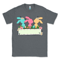 Charcoal Heather easter bunny trio Classic Tee - MaliasSmallBusiness