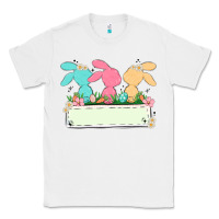 White easter bunny trio Classic Tee - MaliasSmallBusiness