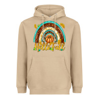 Mushroom Hello Fall with Rainbow Heavyweight Hoodie - texasbilliewilder