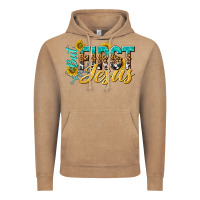 Vintage Coffee but first jesus Vintage Hoodie - NancyCooperArtShop