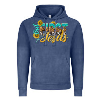 Vintage Denim but first jesus Vintage Hoodie - NancyCooperArtShop