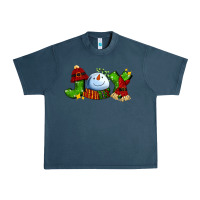 Midnight Navy joy for christmas with snowman Urban Heavy Tee - AdoDesignShop
