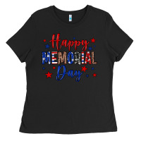 Black Happy memorial day Ladies Tee - Neo Western