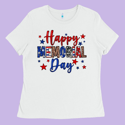 Happy Memorial Day Ladies Tee Designed By Neo Western