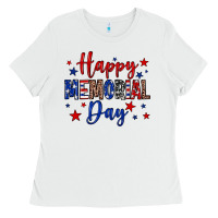 White Happy memorial day Ladies Tee - Neo Western