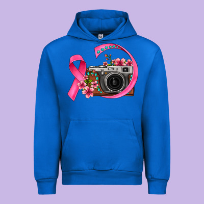 Floral Cancer Ribbon Vintage Camera Urban Hoodie Designed By Fadigitalartstudio