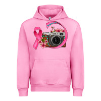 Fuchsia Pink floral cancer ribbon vintage camera Urban Hoodie - FaDigitalArtStudio