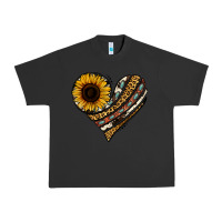 Pigment Black western sunflower leopard cowhide heart Urban Heavy Tee - Jasminsmagicworld