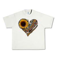 Pistachio western sunflower leopard cowhide heart Urban Heavy Tee - Jasminsmagicworld