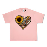 Salmon western sunflower leopard cowhide heart Urban Heavy Tee - Jasminsmagicworld
