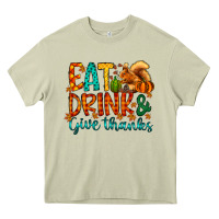 Mossy eat drink give thanks Heavy Core Tee - CowhideDigitalArt