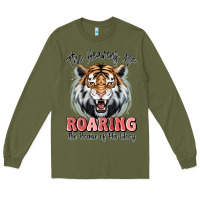 Army Green the heavens are roaring tiger Long Sleeve Tee - MaliasSmallBusiness