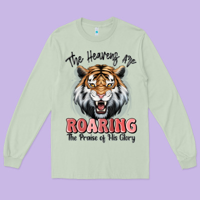 The Heavens Are Roaring Tiger Long Sleeve Tee Designed By Maliassmallbusiness