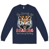 Navy the heavens are roaring tiger Long Sleeve Tee - MaliasSmallBusiness