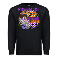 Black Nightmare before the coffee halloween Premium Sweatshirt - NancyCooperArtShop