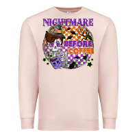 Pale Pink Nightmare before the coffee halloween Premium Sweatshirt - NancyCooperArtShop