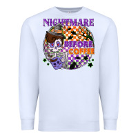 White Nightmare before the coffee halloween Premium Sweatshirt - NancyCooperArtShop