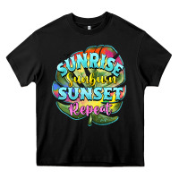 Black sunrise sunburn sunset repeat Heavy Core Tee - BarkalooDesign