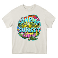 Cream sunrise sunburn sunset repeat Heavy Core Tee - BarkalooDesign
