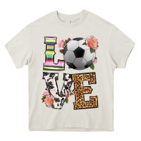 Cream western love soccer Heavy Core Tee - HRA Design Shop