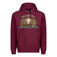 Burgundy Chasin you like a shot of whiskey bull skull Premium Hoodie - HowdyJamesFarm