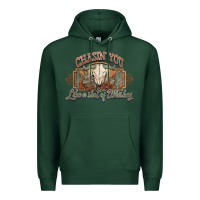 Sports Green Chasin you like a shot of whiskey bull skull Premium Hoodie - HowdyJamesFarm