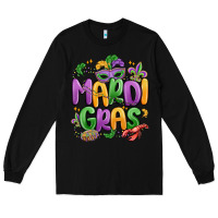 Black mardi gras Long Sleeve Tee - MaliasSmallBusiness