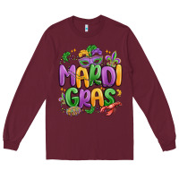 Burgundy mardi gras Long Sleeve Tee - MaliasSmallBusiness
