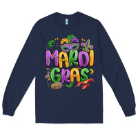 Navy mardi gras Long Sleeve Tee - MaliasSmallBusiness