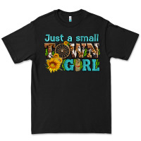 Black just a small town girl with sunflowers and money Premium Tee - AdoDesignShop