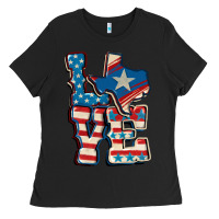 Black Love Texas  4th of july Ladies Tee - CowGirlArtShop