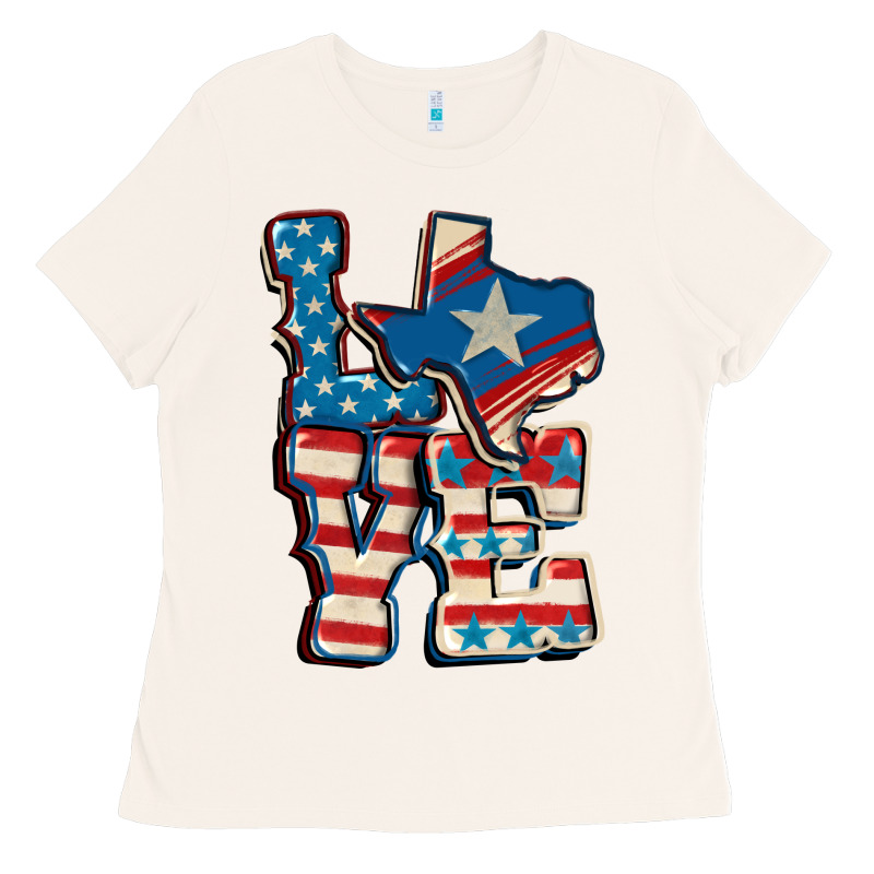 Love Texas  4th Of July Ladies Tee by CowGirlArtShop | Teevron