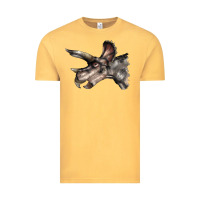 Vintage Mustard Triceratops Horridus Face Vintage Tee - LillyAllenDesigns