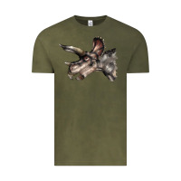Vintage Olive Triceratops Horridus Face Vintage Tee - LillyAllenDesigns