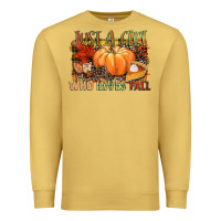 Antique Gold Just a girl who loves Fall Premium Sweatshirt - NancyCooperArtShop