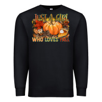 Black Just a girl who loves Fall Premium Sweatshirt - NancyCooperArtShop