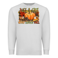 Dove Grey Just a girl who loves Fall Premium Sweatshirt - NancyCooperArtShop