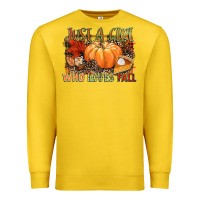 Lemon Just a girl who loves Fall Premium Sweatshirt - NancyCooperArtShop