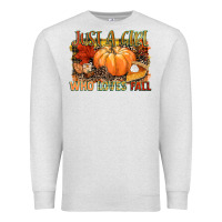 Oatmeal Heather Just a girl who loves Fall Premium Sweatshirt - NancyCooperArtShop