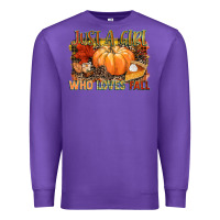 Purple Just a girl who loves Fall Premium Sweatshirt - NancyCooperArtShop