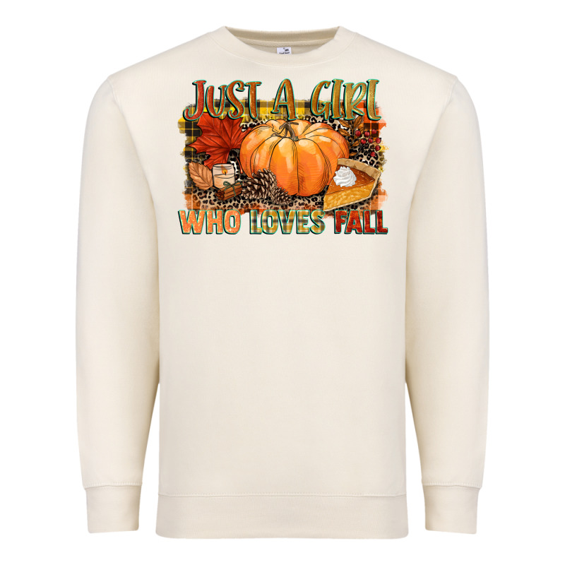 Just A Girl Who Loves Fall Premium Sweatshirt by NancyCooperArtShop | Teevron