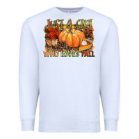 White Just a girl who loves Fall Premium Sweatshirt - NancyCooperArtShop