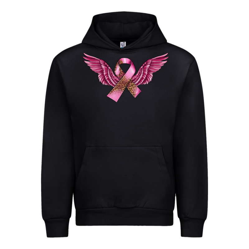 Breast Cancer Ribbon With Angel Wings Urban Hoodie by FaDigitalArtStudio | Teevron