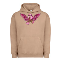 Pigment Burro Breast Cancer ribbon with angel wings Urban Hoodie - FaDigitalArtStudio